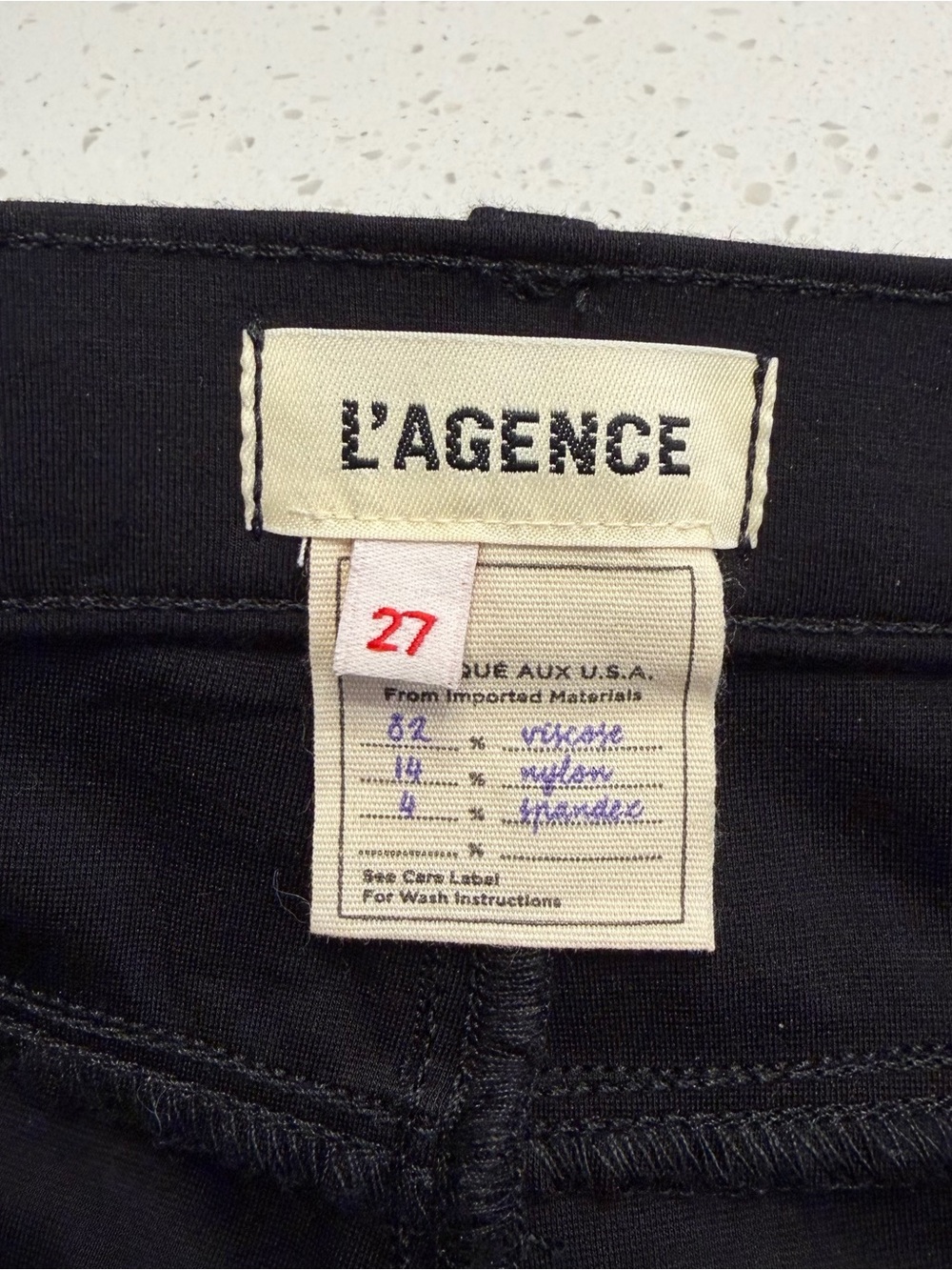 L’AGENCE Alexia High Rise Crop Pants Black Ponte 27 - Picture 4 of 11